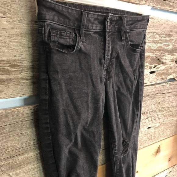 OLD Navy Size 0 Black Rockstar Super Skinny Ankle Jeans - Picture 1 of 5